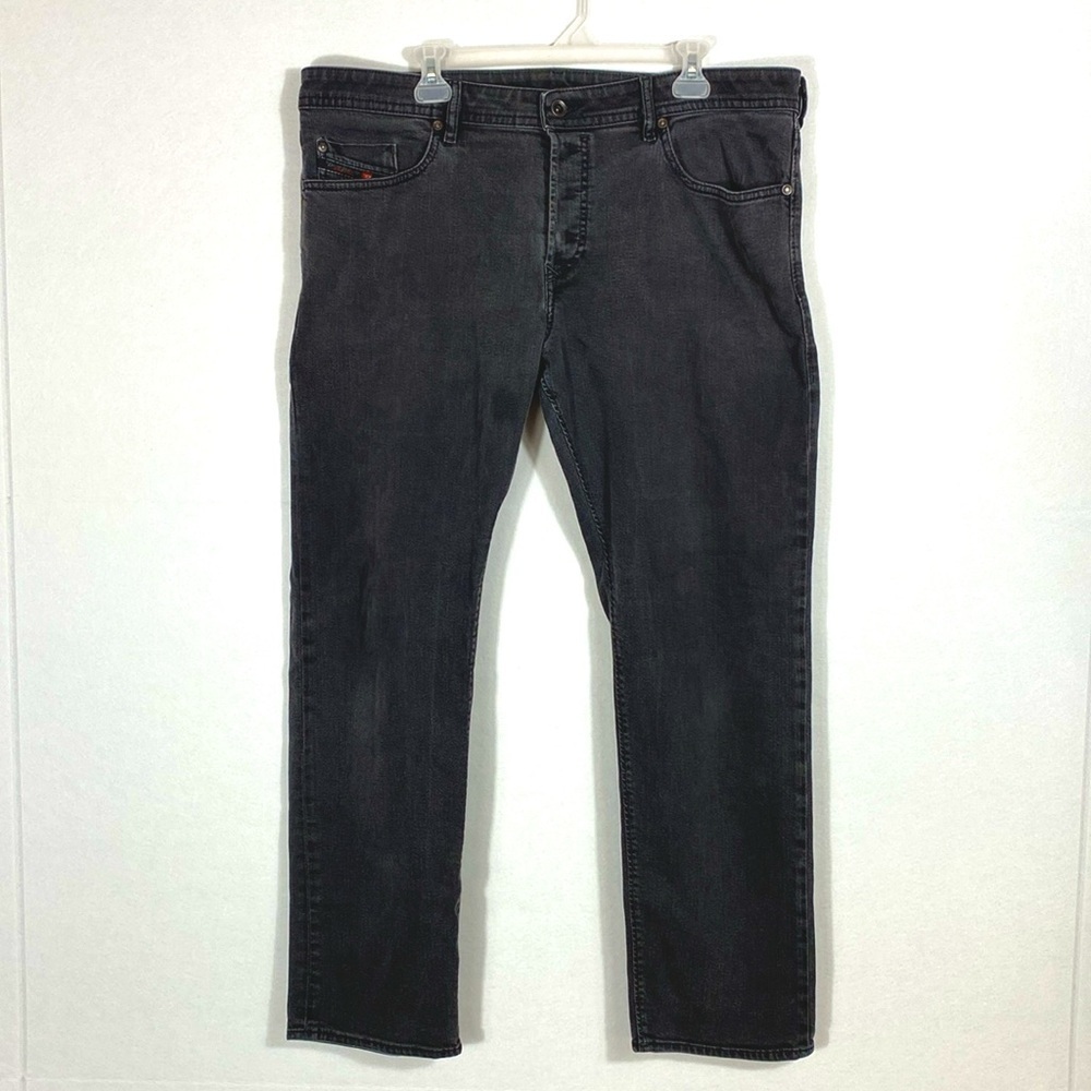 DIESEL Men’s Buster Regular Slim Tapered-Fit Jeans 38 x 32 Dark Gray Wash